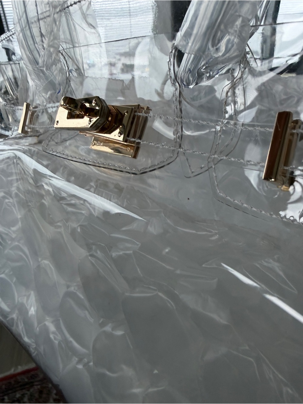 Dear Nikola clear ‘Birkin’ Crystal Tote with gold hardware - Picture 7 of 8